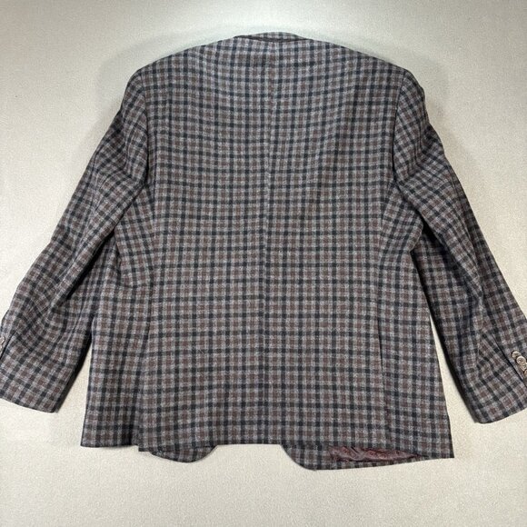 S Cohen Angelico Men’s 48R 100% Wool Checked Plaid Blazer Sport Coat Jacket Fall - Picture 16 of 16